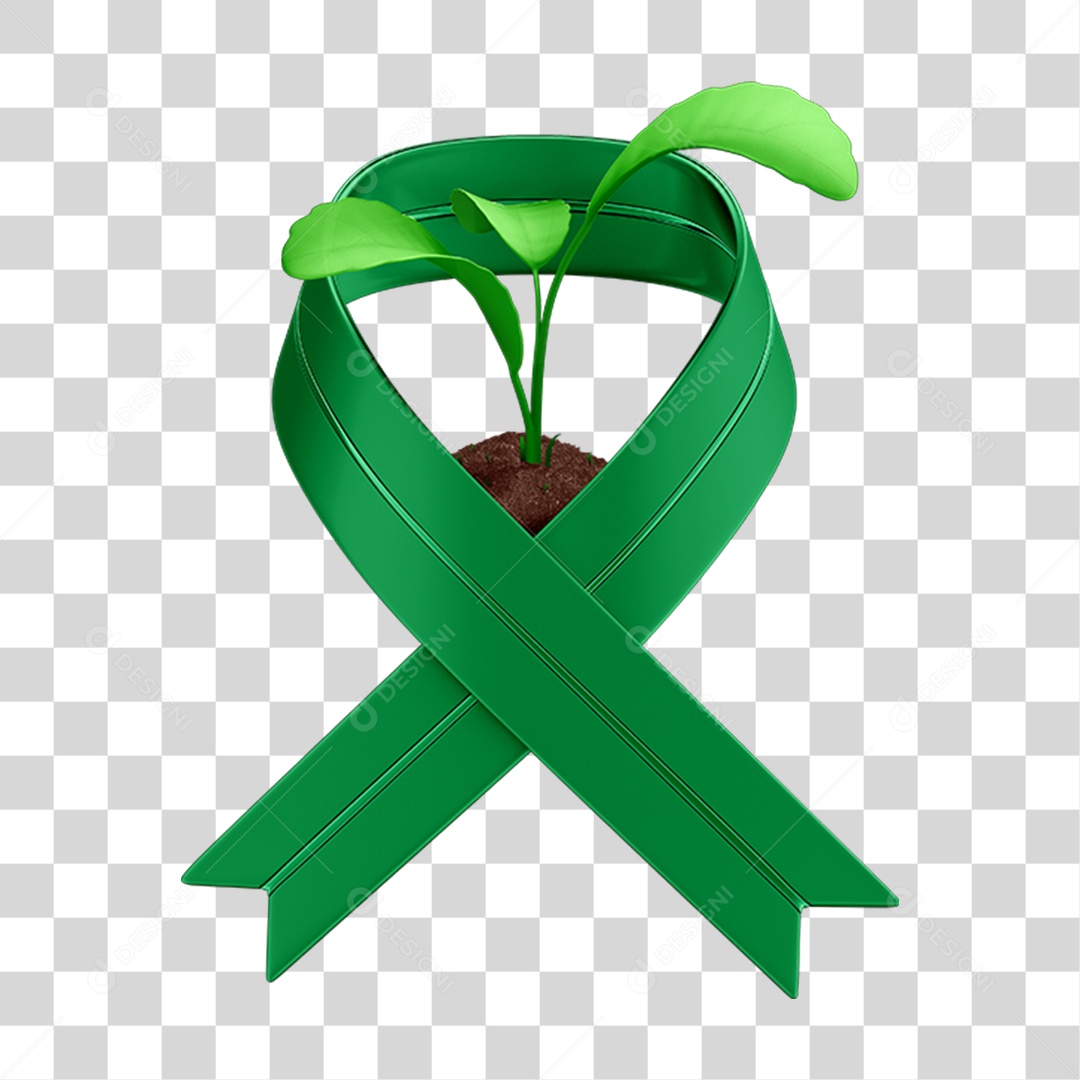 Elemento 3D Fita Laço Apoio ao Agro Agricultor PNG Transparente