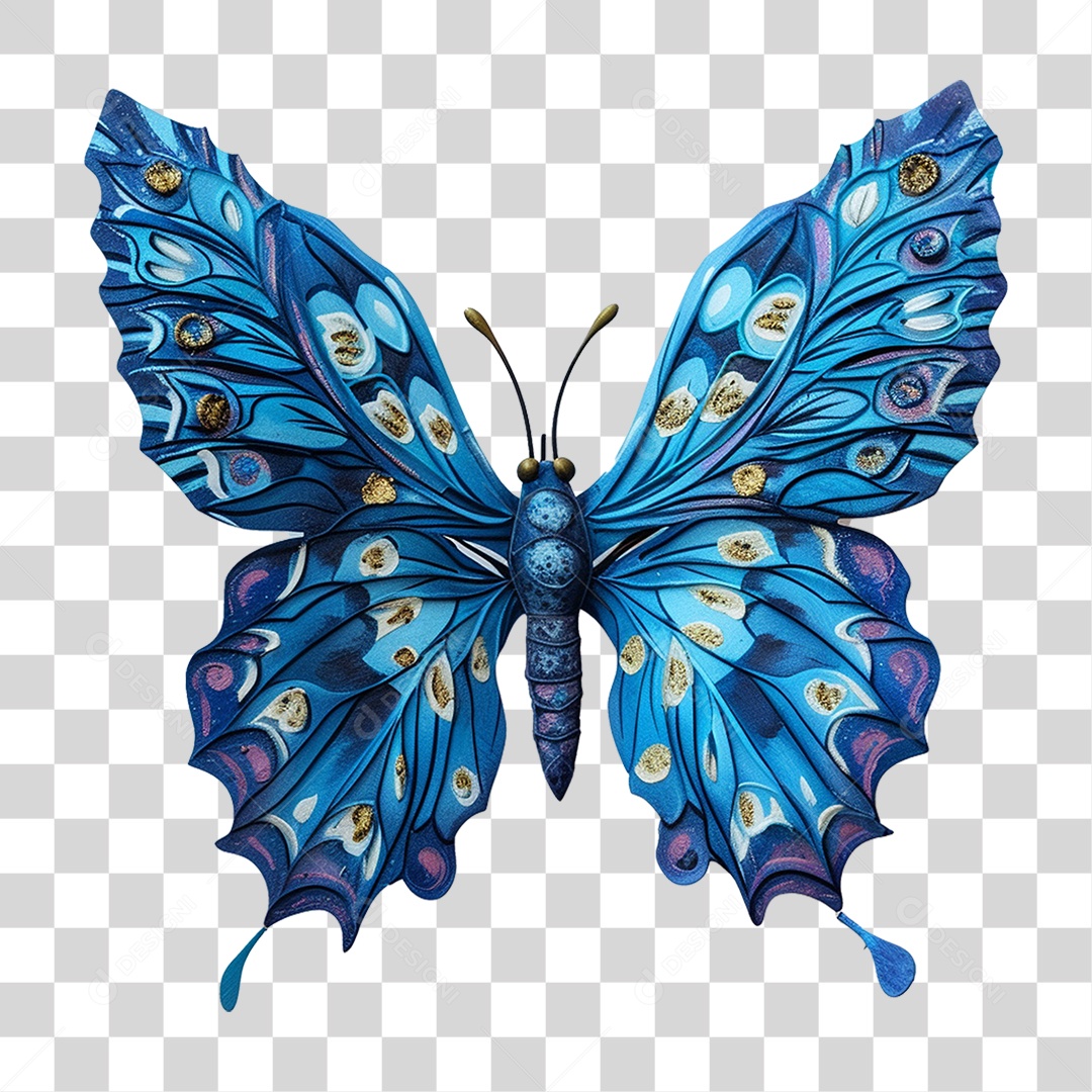 Borboleta Azul PNG Transparente