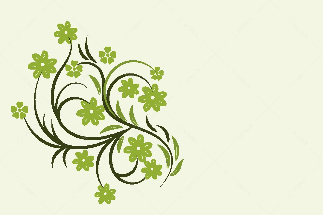 Desenhos Florais Feito a Mão Vetor EPS