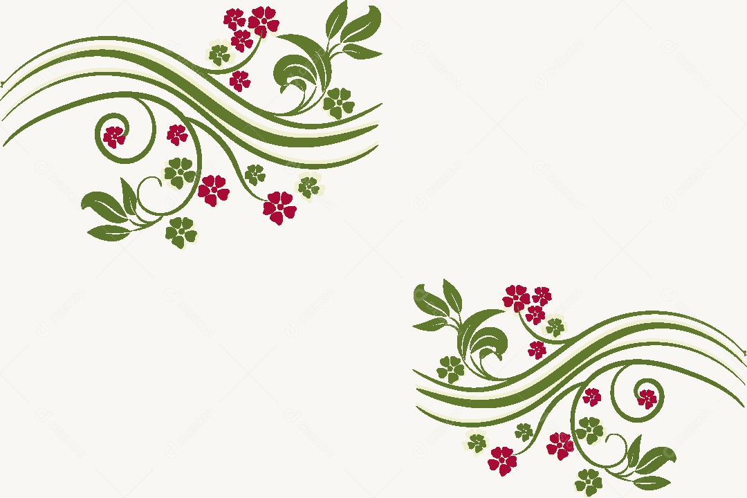 Desenhos Florais Feito a Mão Vetor EPS