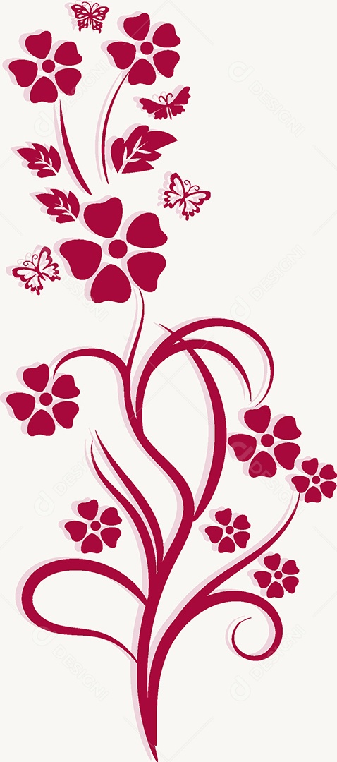 Desenhos Florais Feito a Mão Vetor EPS