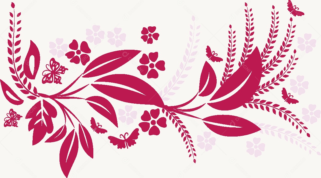 Desenhos Florais Feitos a Mão Ilustração Vetor EPS