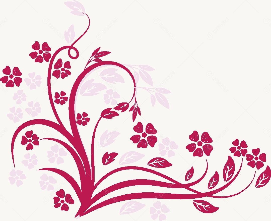 Desenhos Florais Feitos a Mão Ilustração Vetor EPS