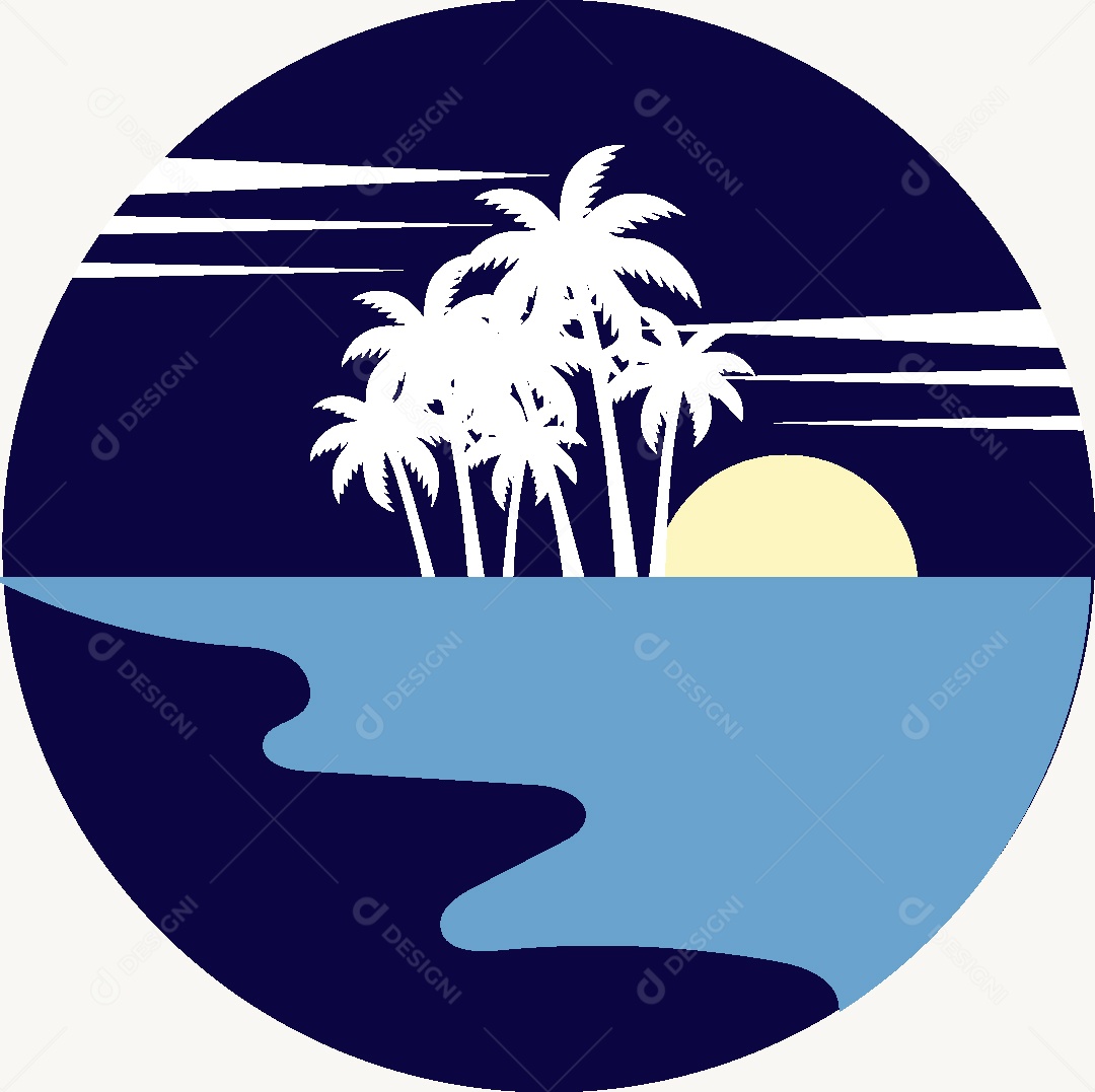 Modelo de Logo de Praia Vetor EPS