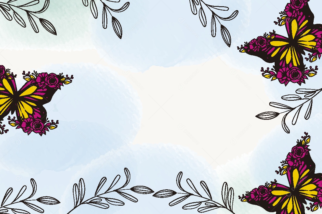 Background de Borboletas Ilustração Vetor EPS