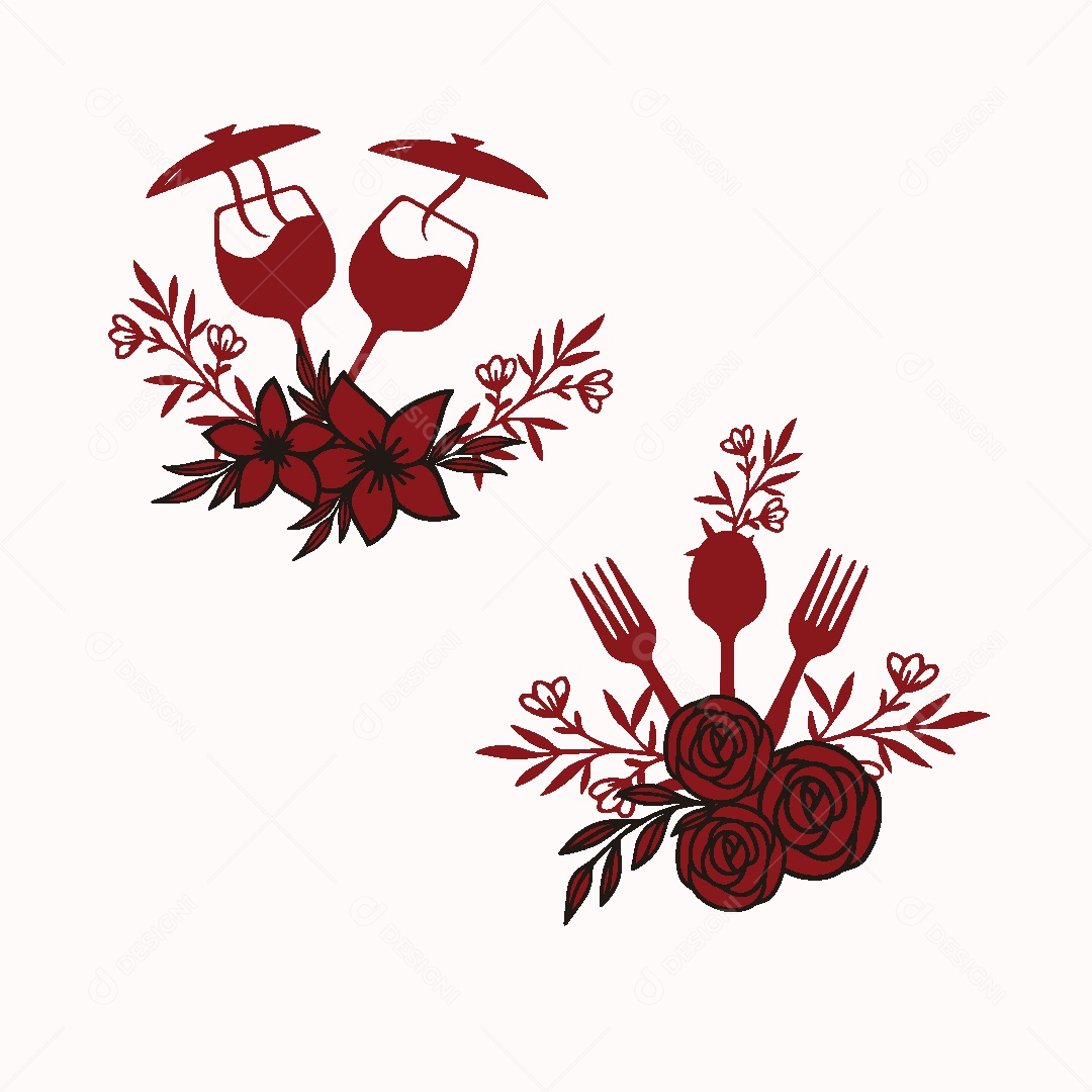 Conjunto de Ícones de Refeições Ilustração Vetor EPS