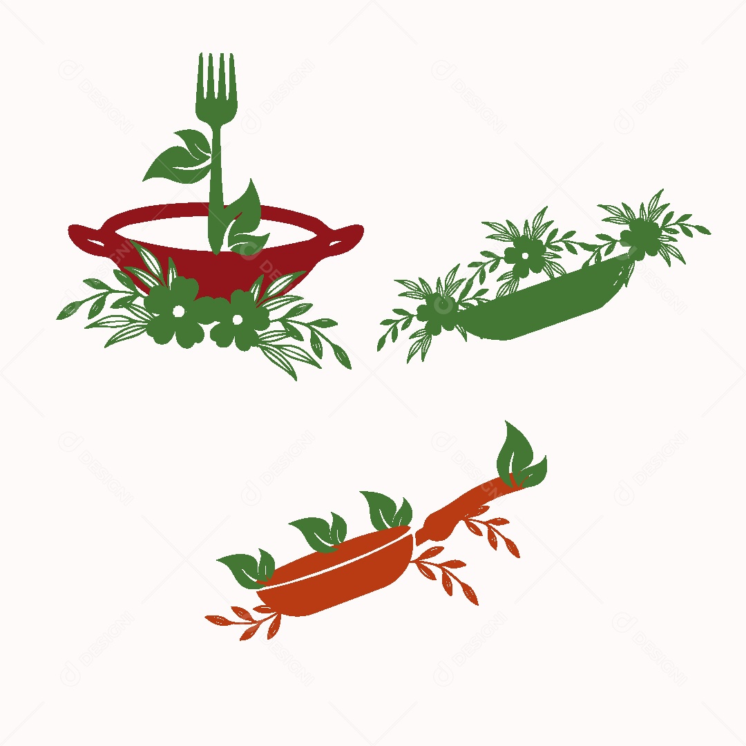 Conjunto de Ícones de Refeições Ilustração Vetor EPS