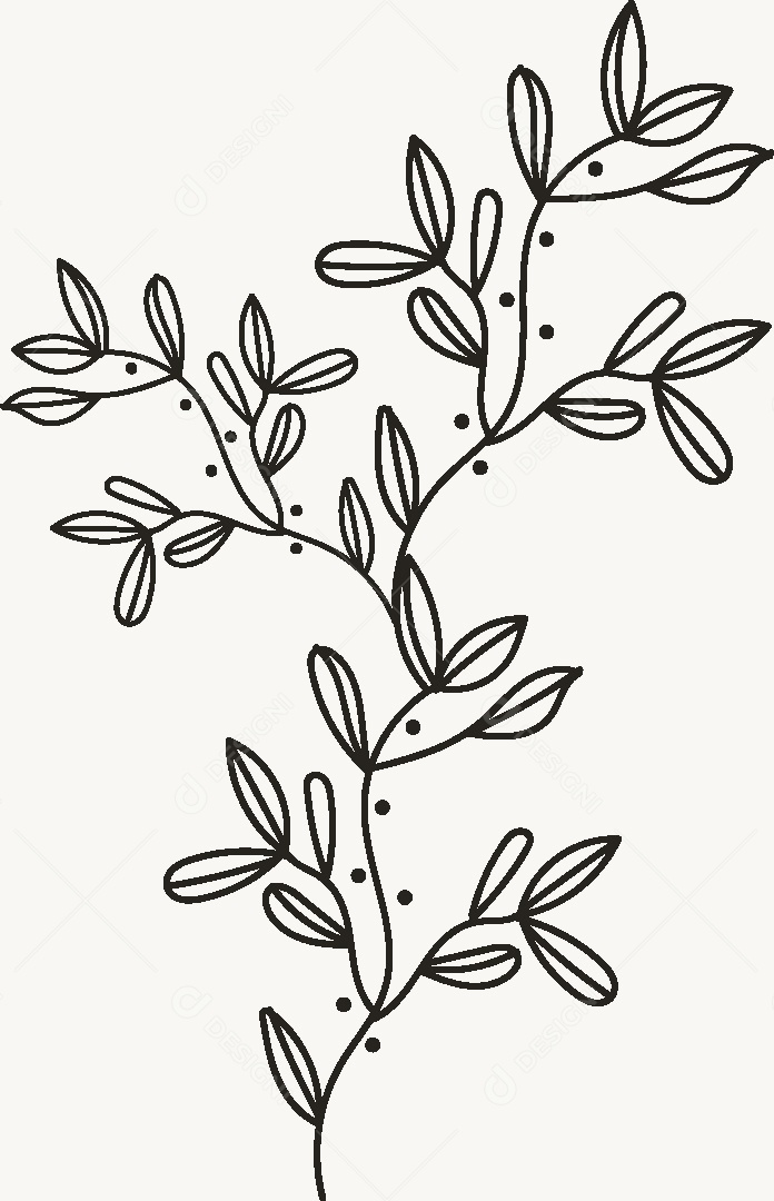 Desenho de Galhos Feito a Mão Vetor EPS