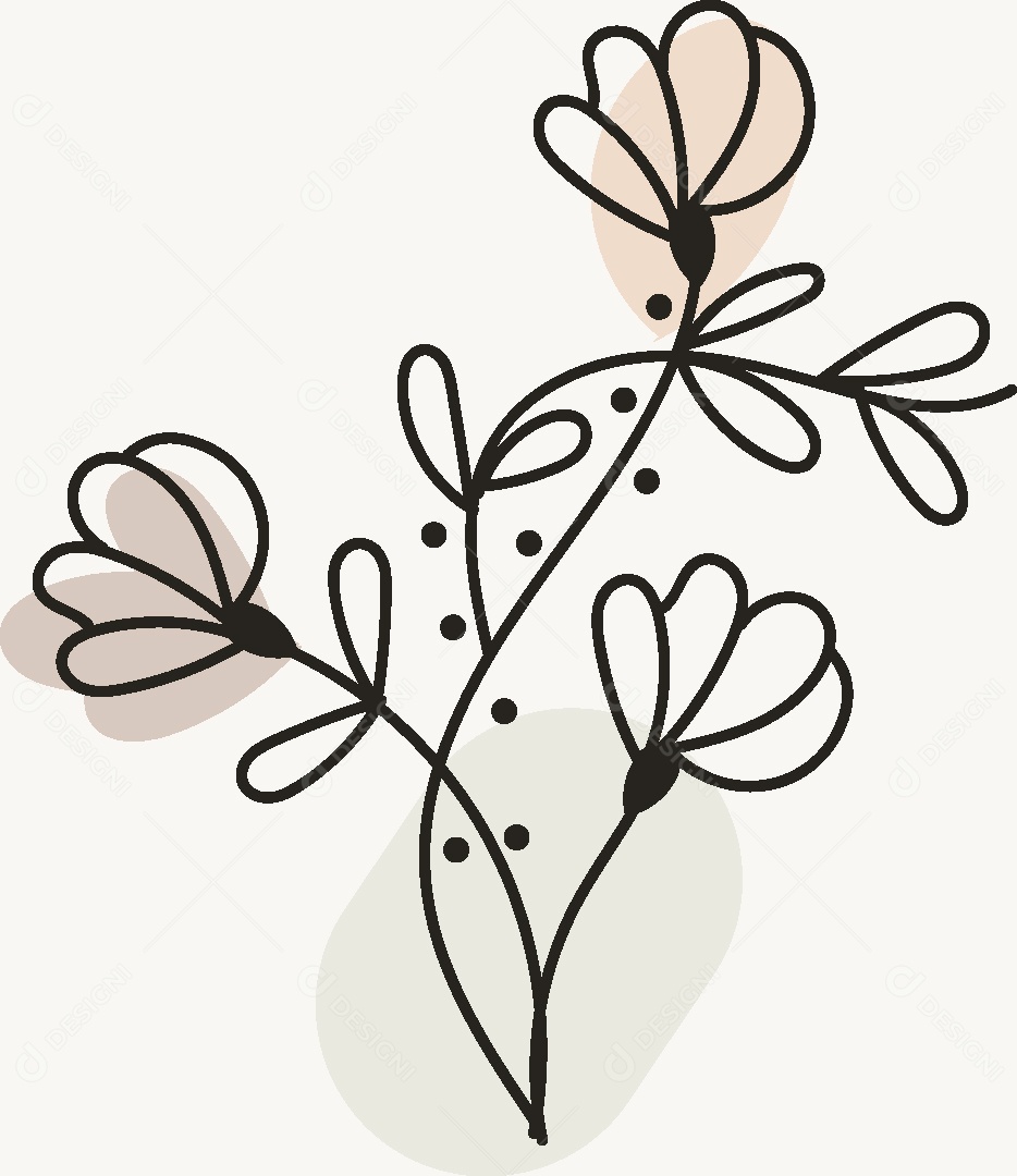 Desenho de Flores Feito a Mão Vetor EPS