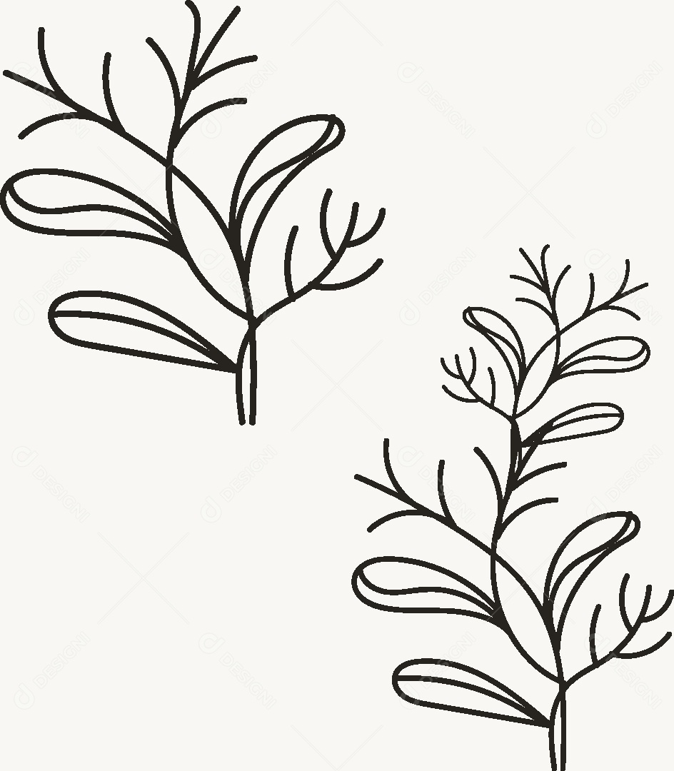 Desenho de Galhos Feito a Mão Vetor EPS