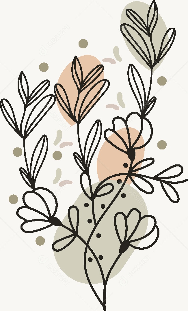 Desenhos de Flores Feito a Mão Vetor EPS