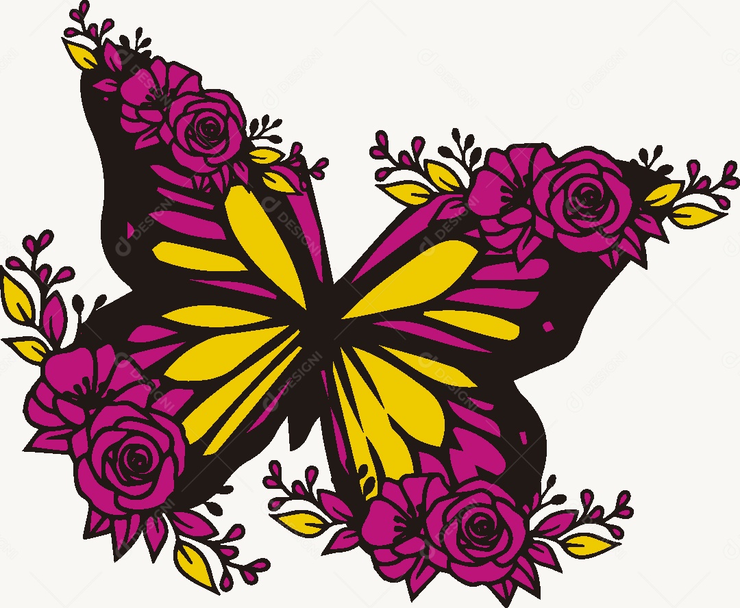 Desenho de Borboletas Ilustração Vetor EPS