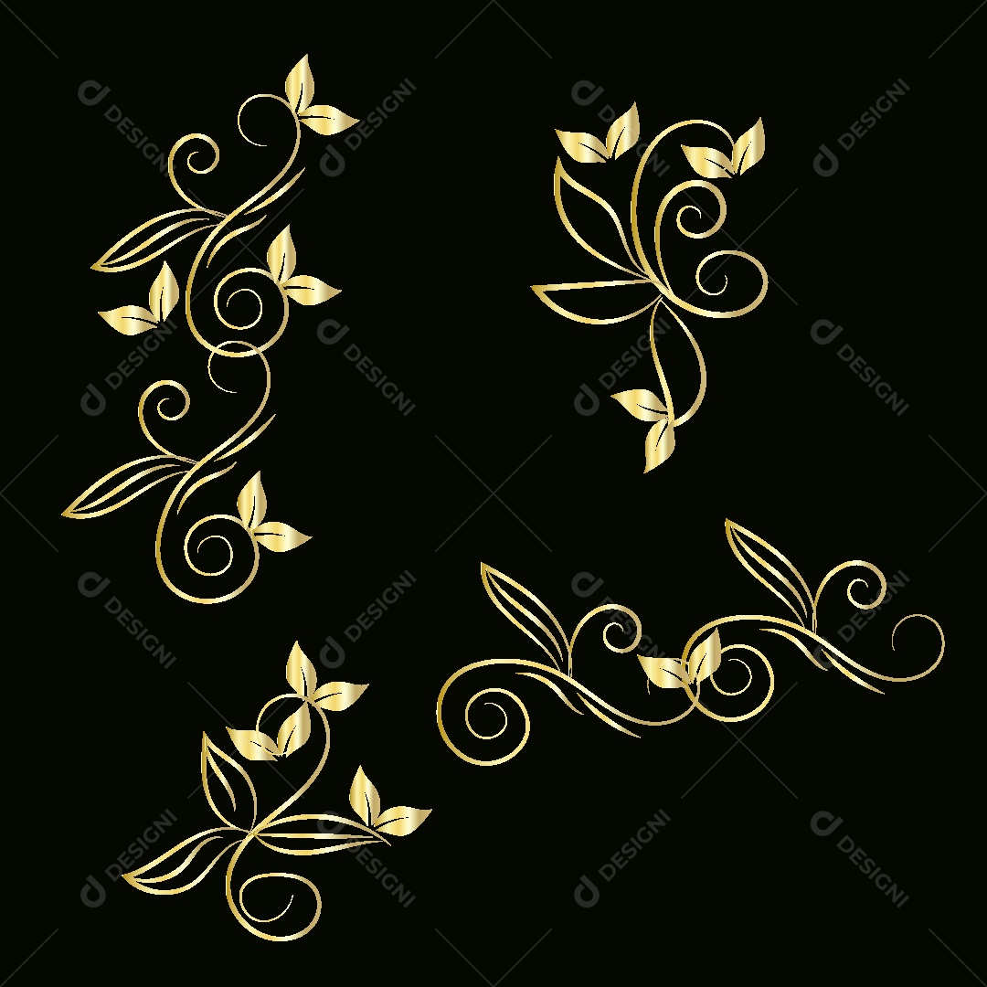 Conjunto de Enfeites Ornamentais Vetor EPS