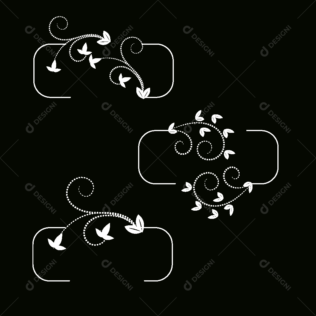 Conjunto de Enfeites Ornamentais Vetor EPS