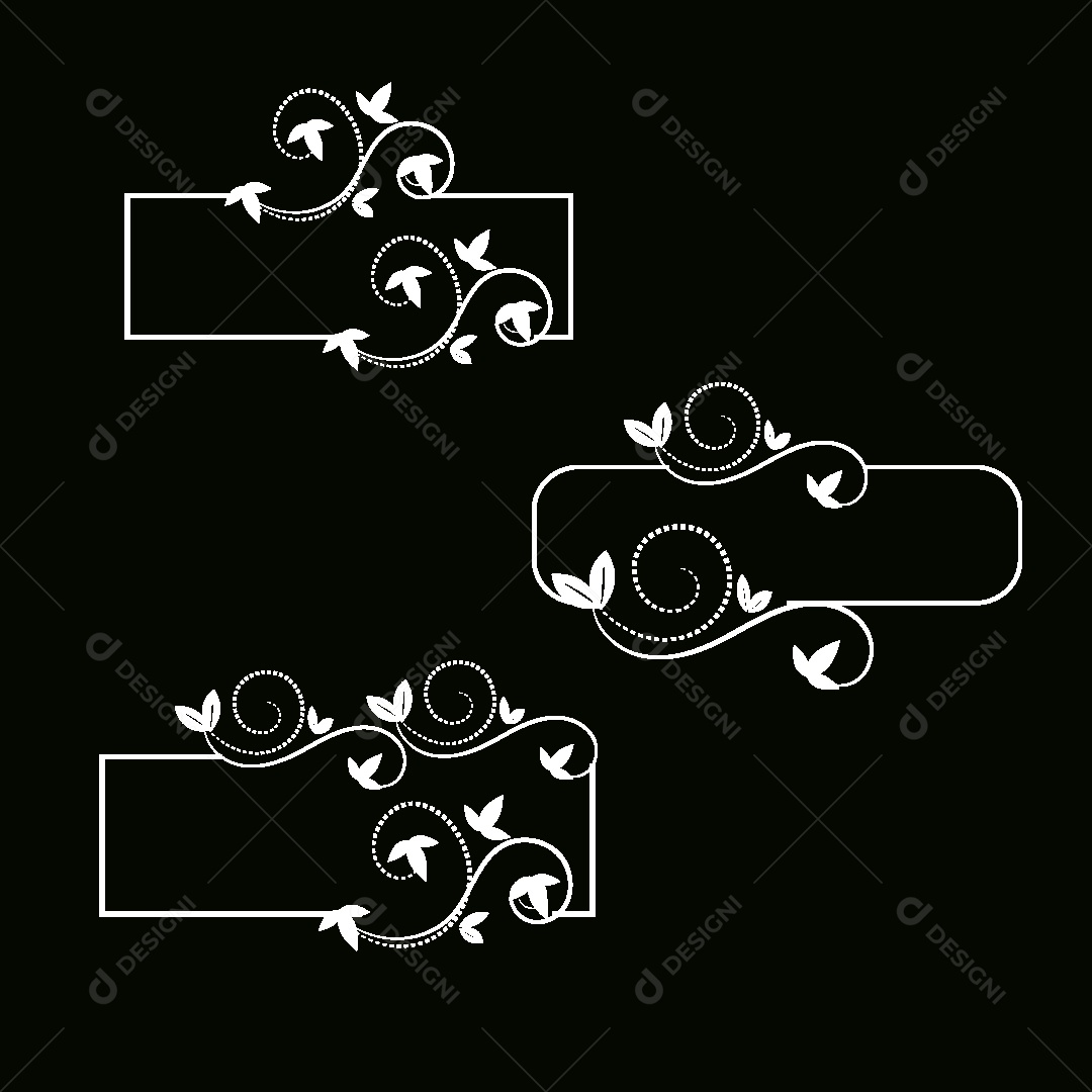 Conjunto de Enfeites Ornamentais Vetor EPS