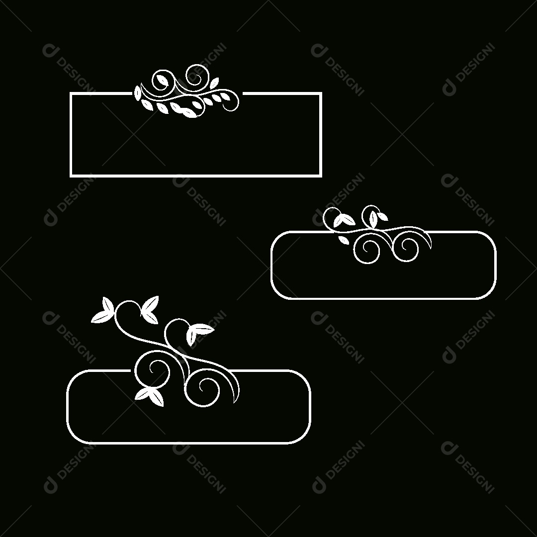 Conjunto de Enfeites Ornamentais Vetor EPS