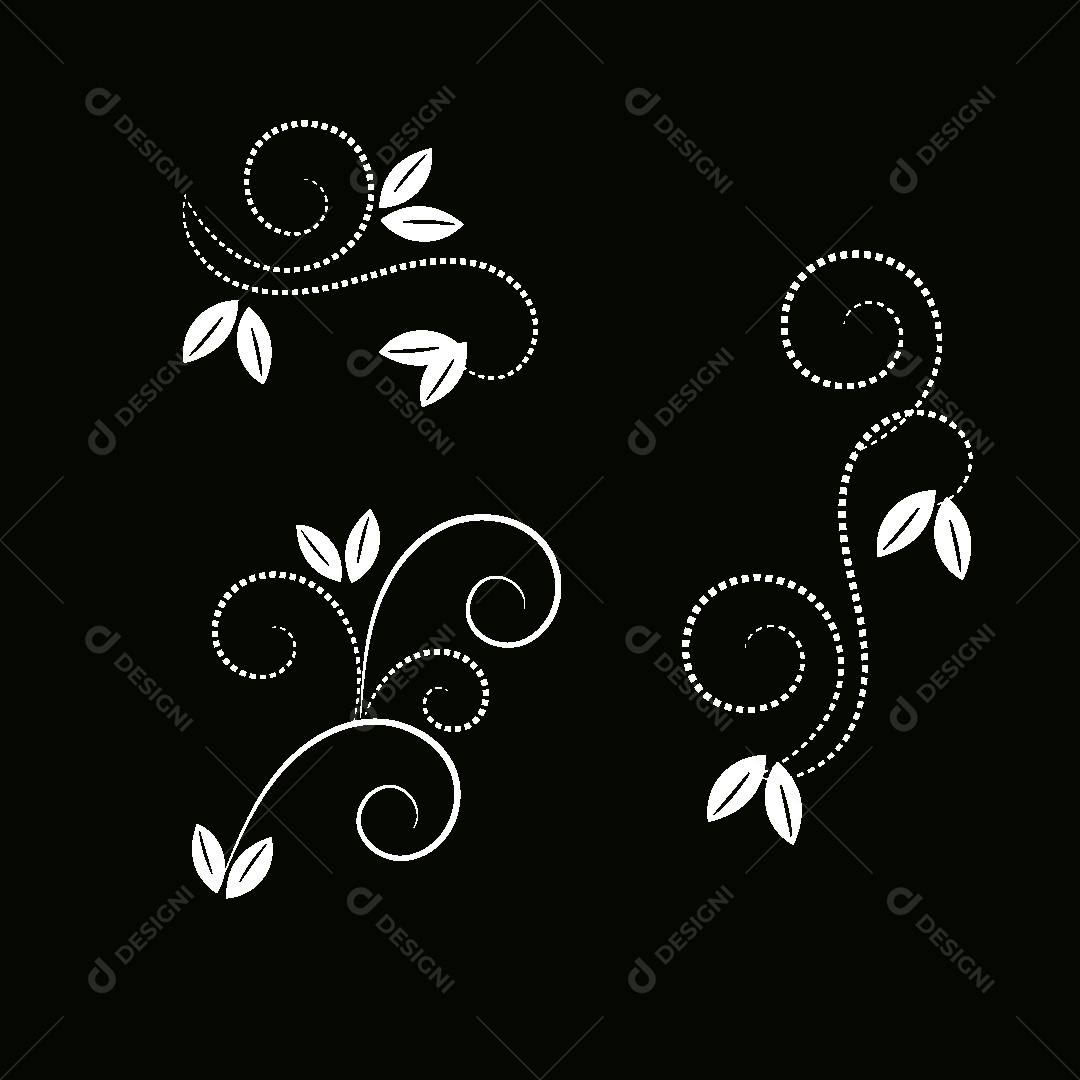 a (147Conjunto de Desenhos Florais Vetor EPS