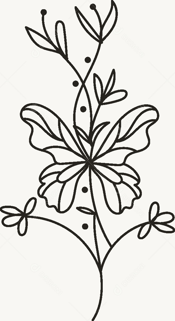 Desenho de Flores Feito a Mão Vetor EPS