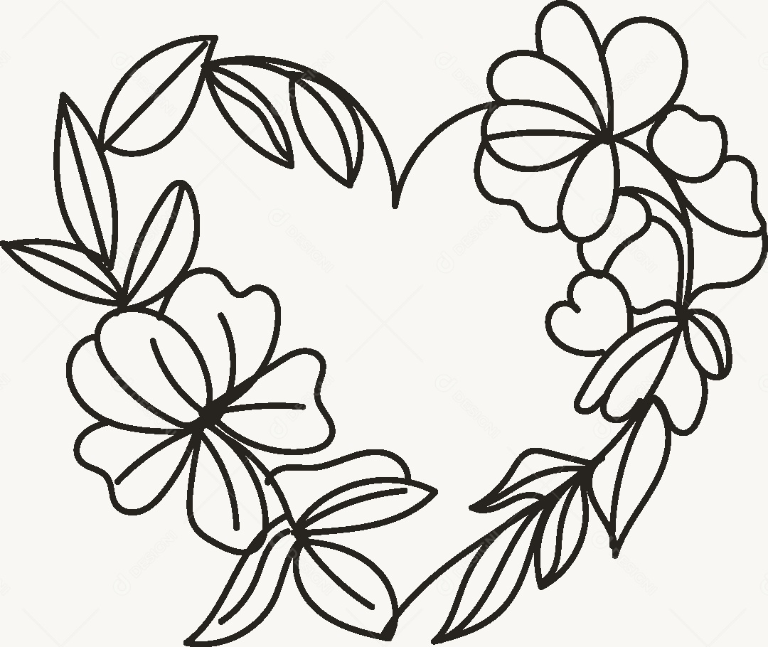 Desenho de Flores Feito a Mão Vetor EPS