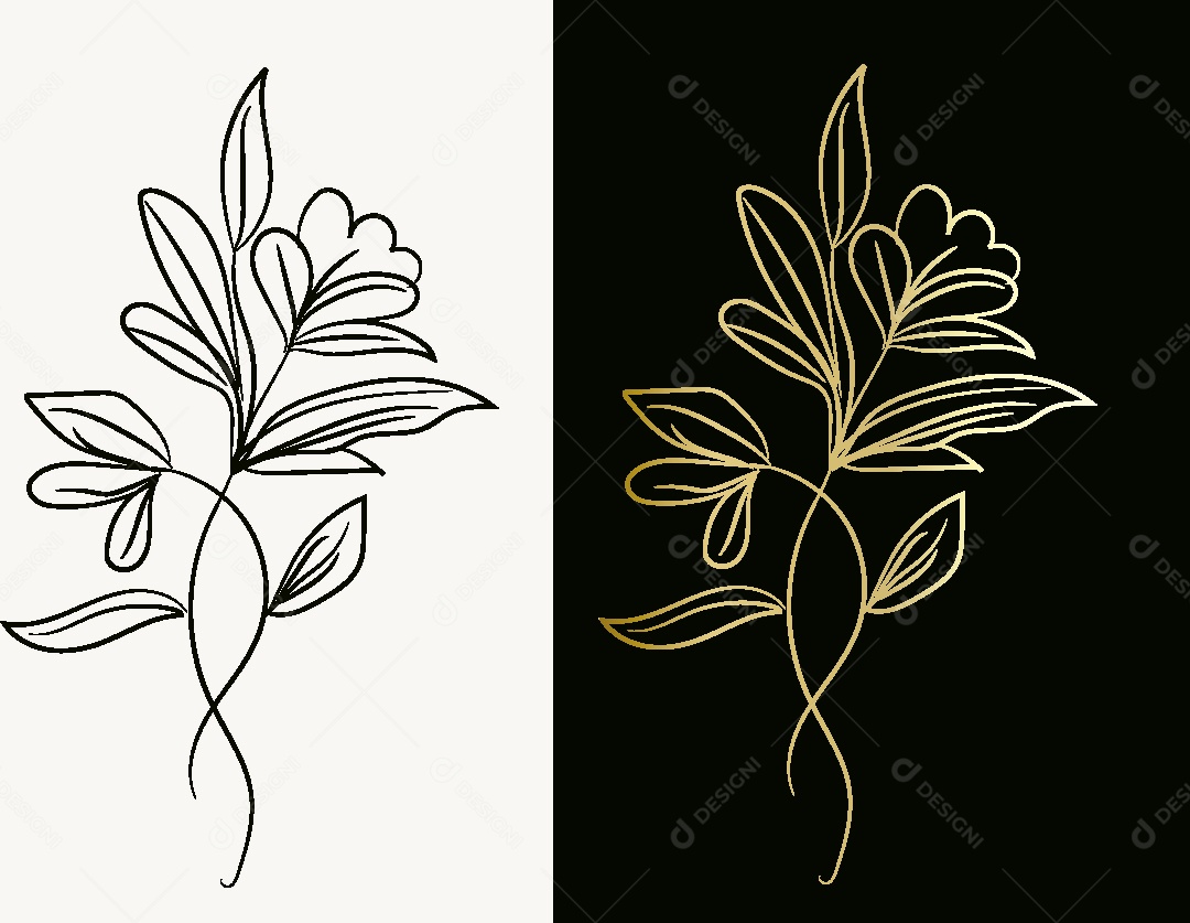 Desenho de Flores Feito a Mão Vetor EPS