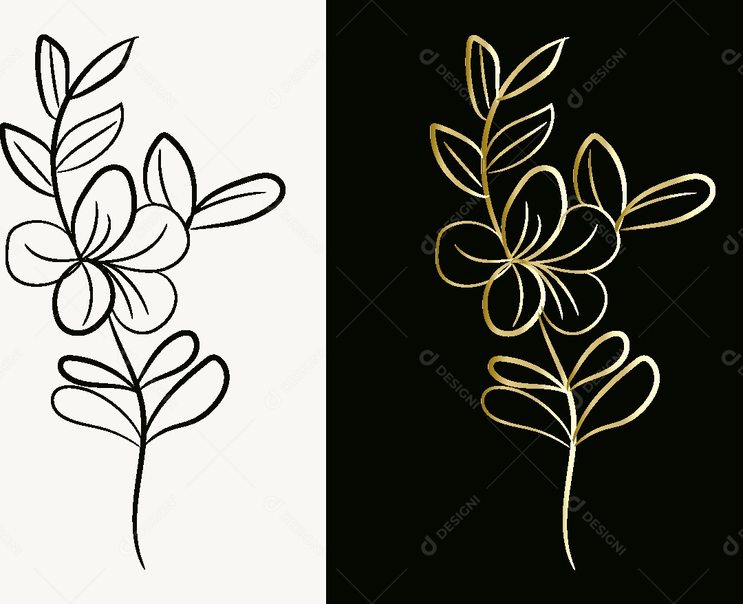 Desenho de Flores Feito a Mão Vetor EPS