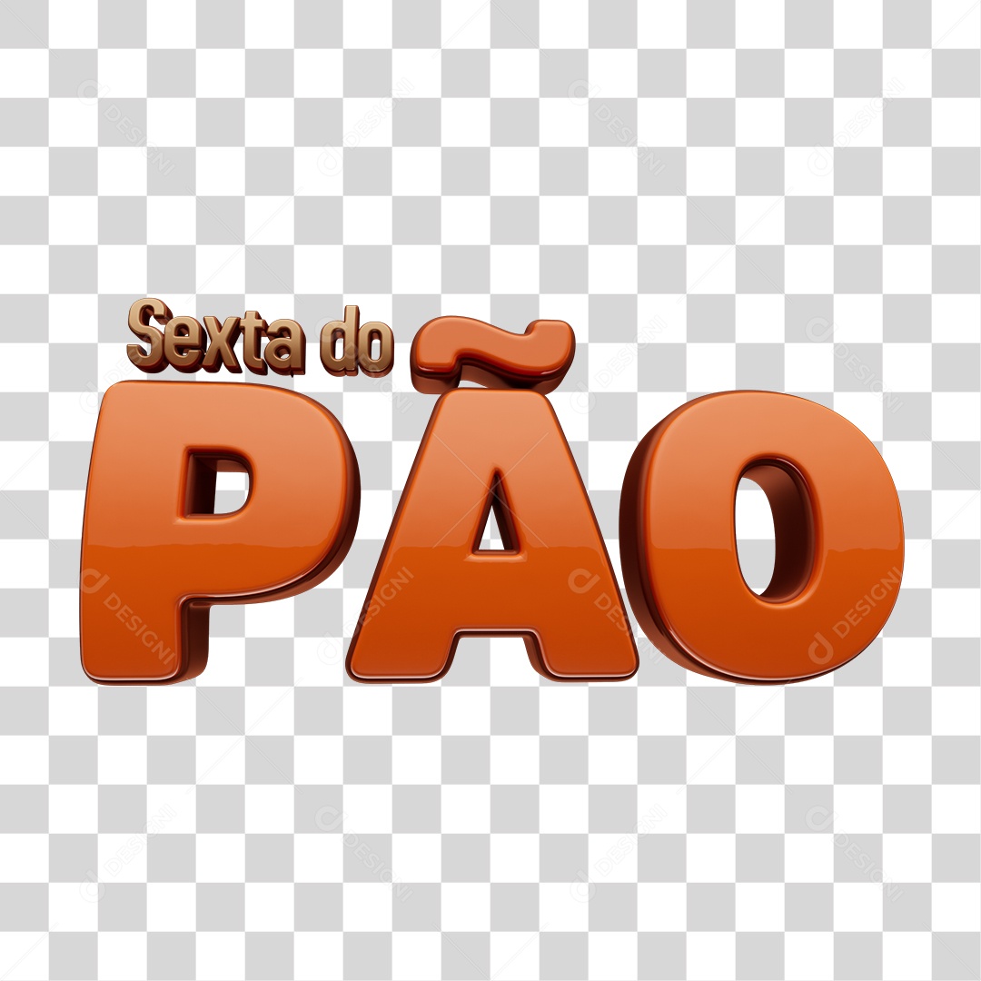 Texto 3D Sexta do Pão PNG Transparente