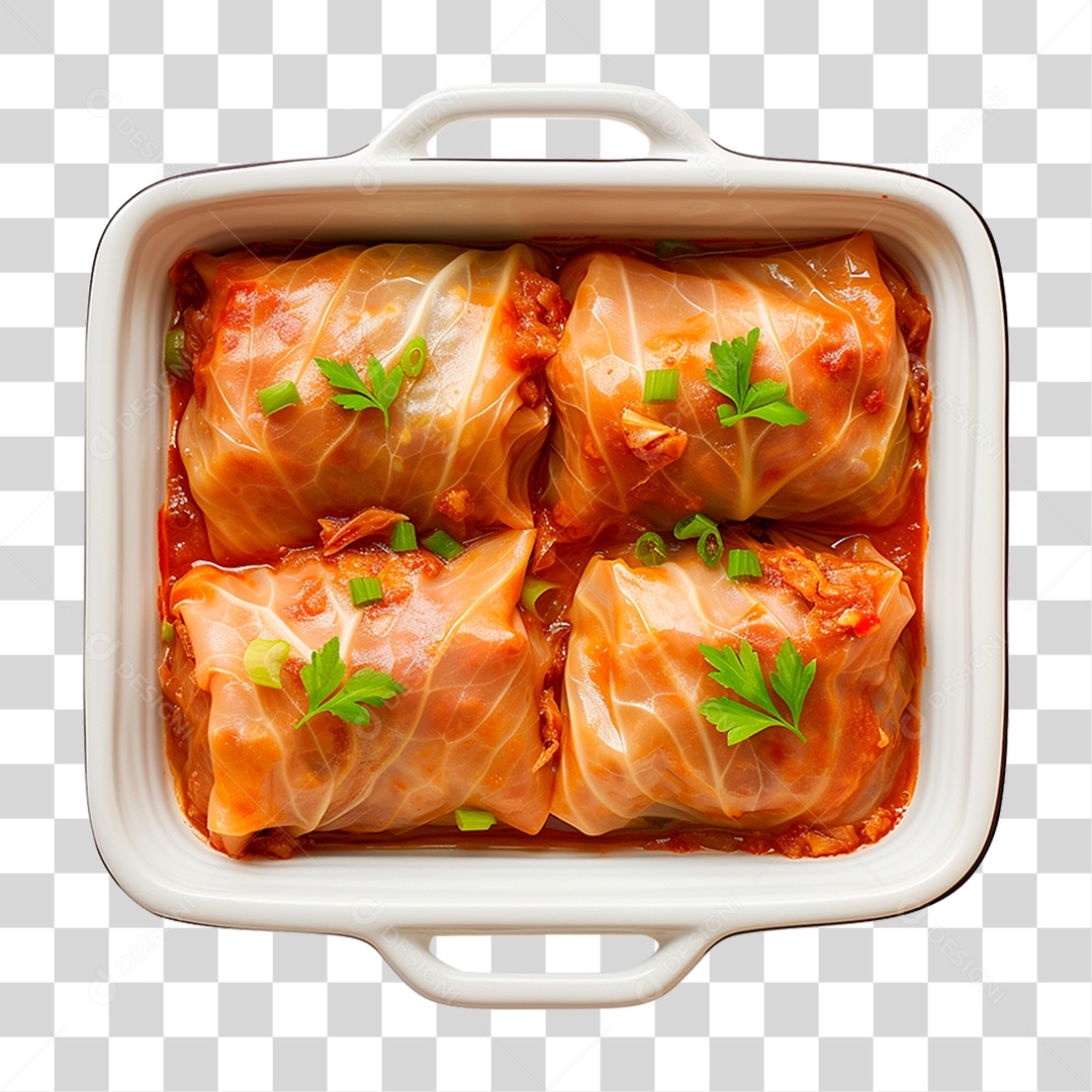 Travessa de Couve Recheado PNG Transparente