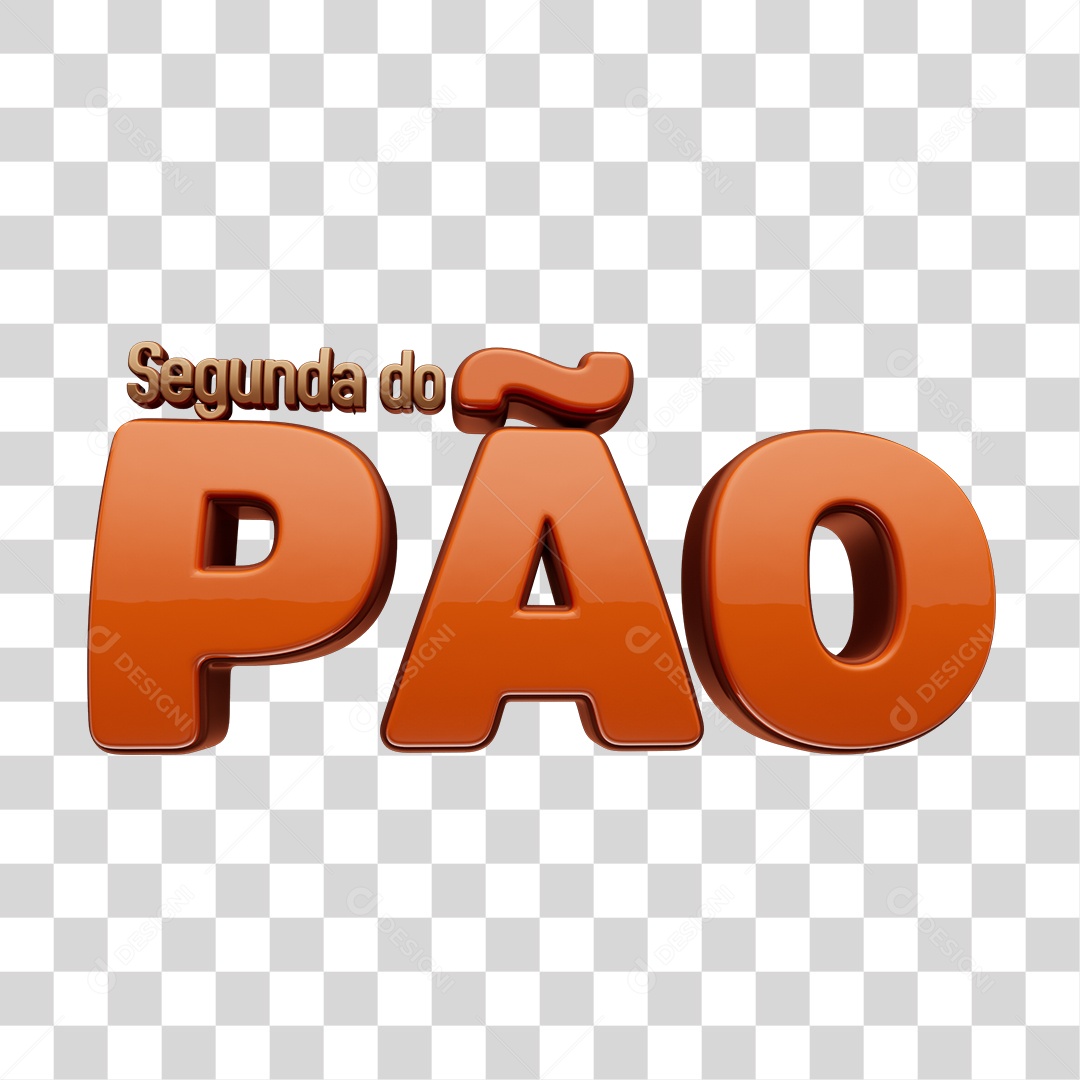 Texto 3D Segunda do Pão PNG Transparente