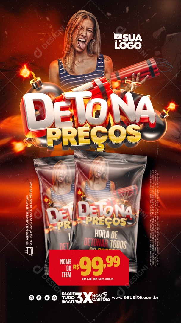 Story Detona Preço Hora de Detonar todos os Preços Social Media PSD Editável