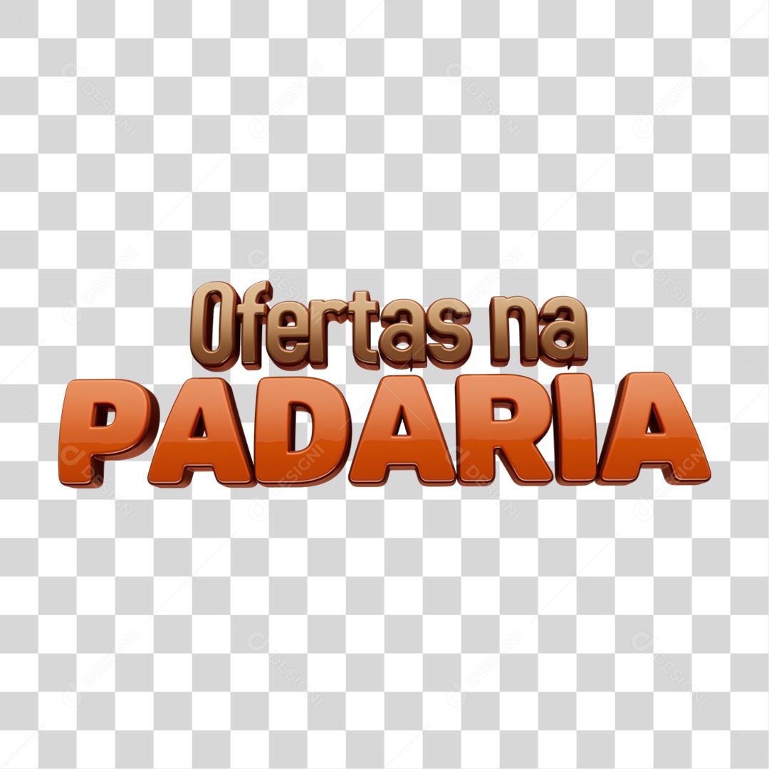 Texto 3D Ofertas na Padaria PNG Transparente