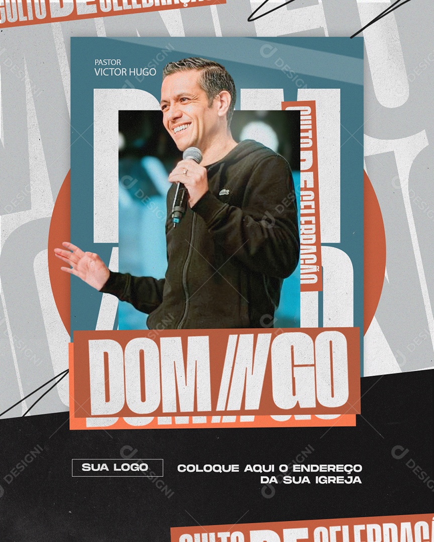 Social Media Flyer Igrejas Culto de Celebração PSD Editável