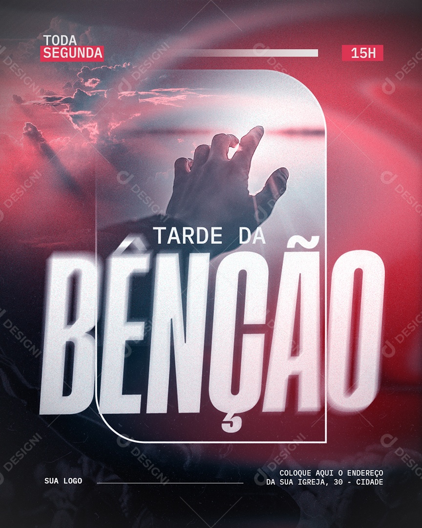 Social Media Flyer Igrejas Tarde da Bênção PSD Editável