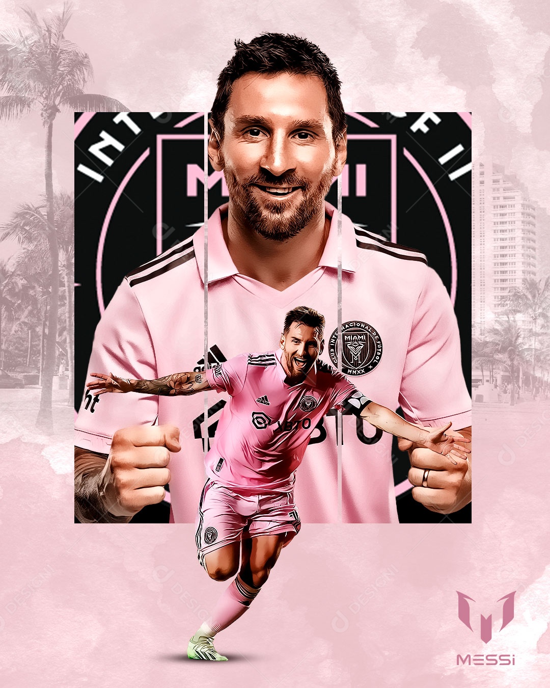 Social Media Messi Inter Miami PSD Editável