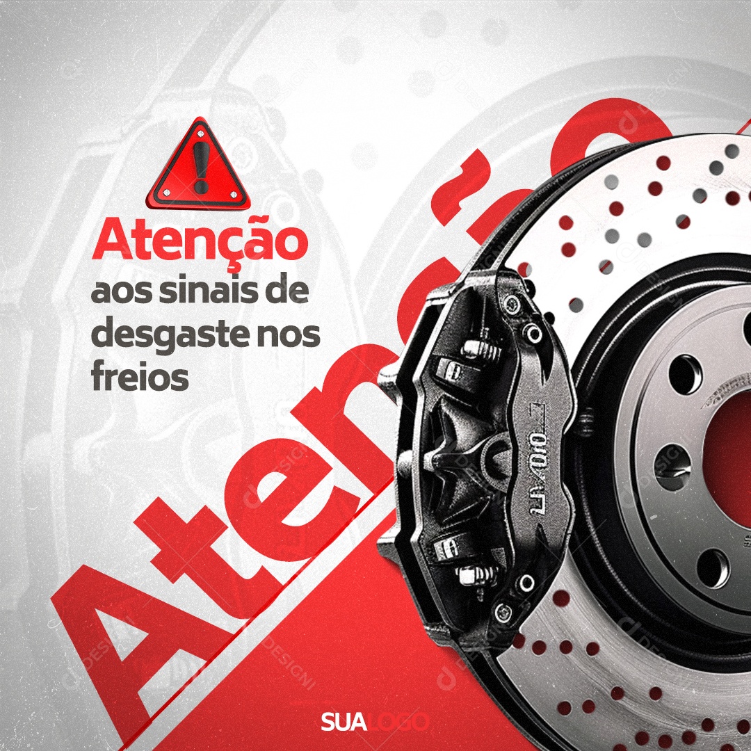 Oficina Mecânica Atenção aos sinais de desgastes nos freios Social Media PSD Editável
