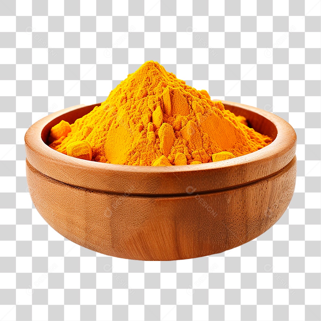 Tigela com Cúrcuma em Pó PNG Transparente