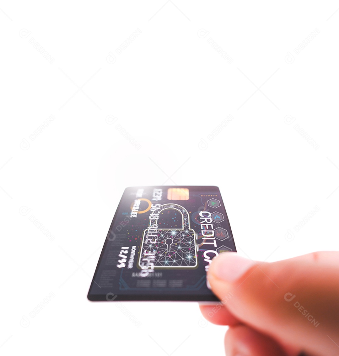 Mão com cartão de crédito