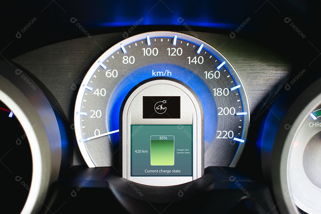 Conceito de tecnologia de carregamento de bateria de veículo elétrico