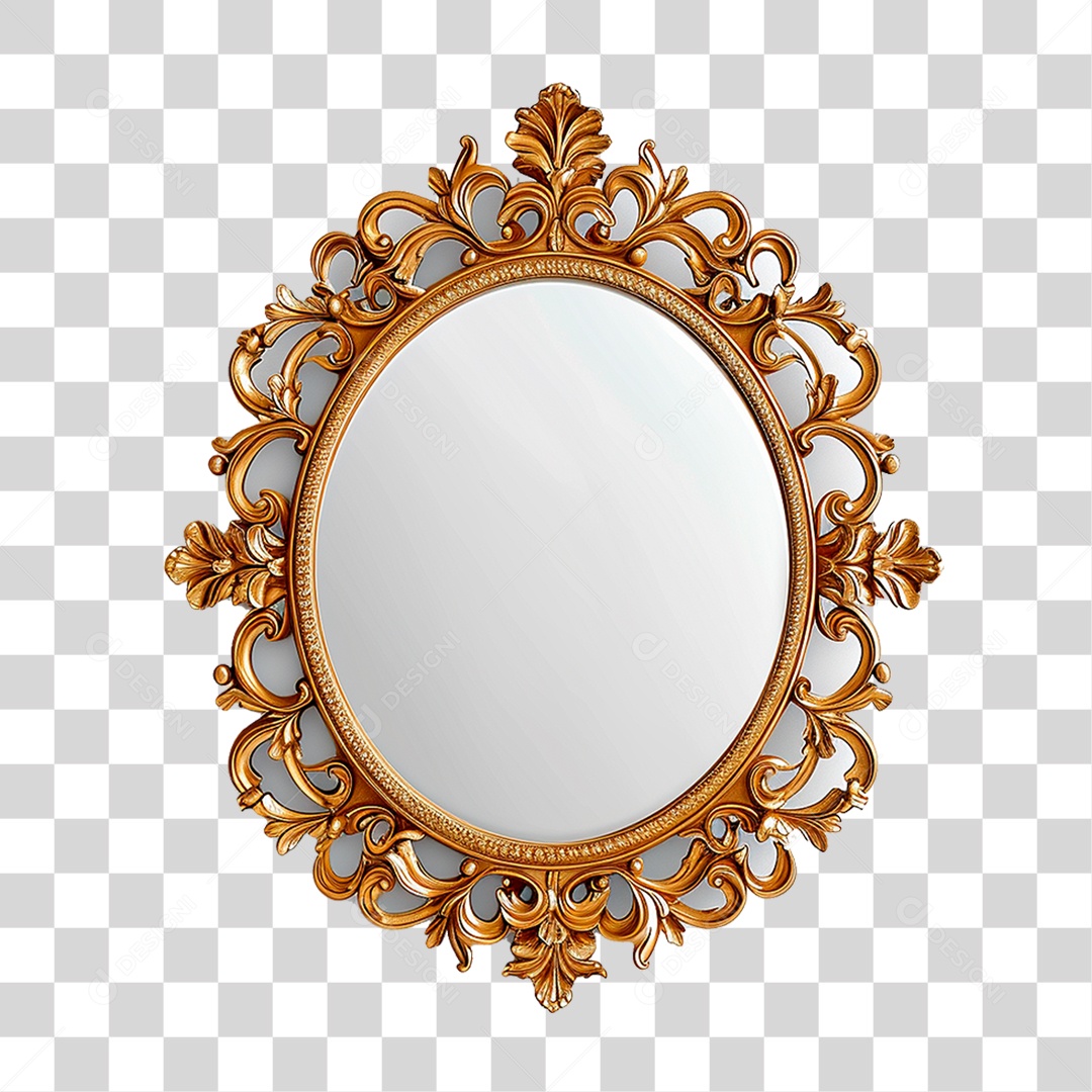 Espelho Dourado PNG Transparente