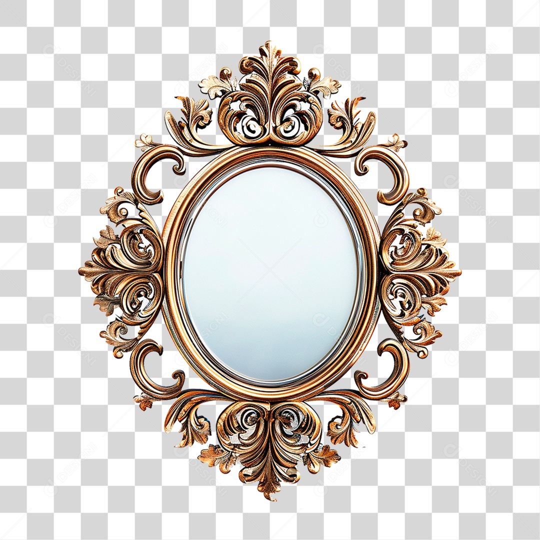Espelho Dourado PNG Transparente