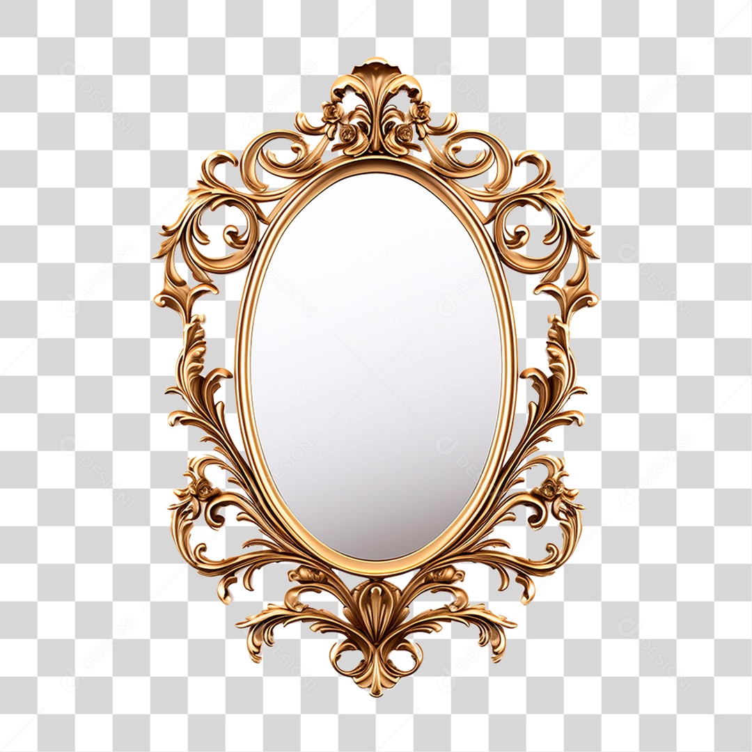 Espelho Dourado PNG Transparente