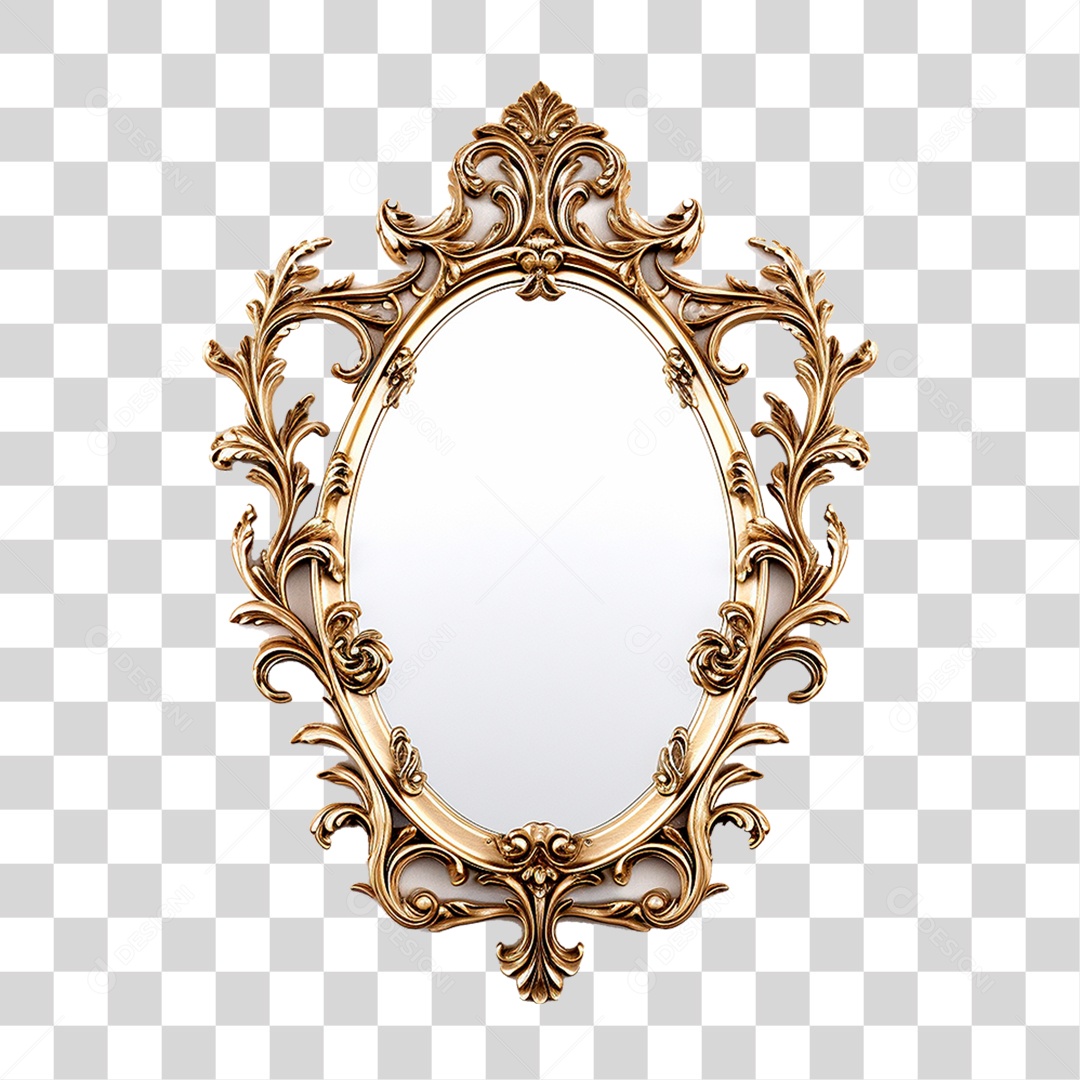 Espelho Dourado PNG Transparente