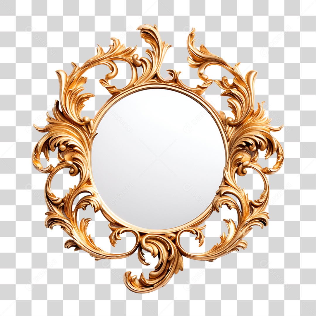 Espelho Dourado PNG Transparente
