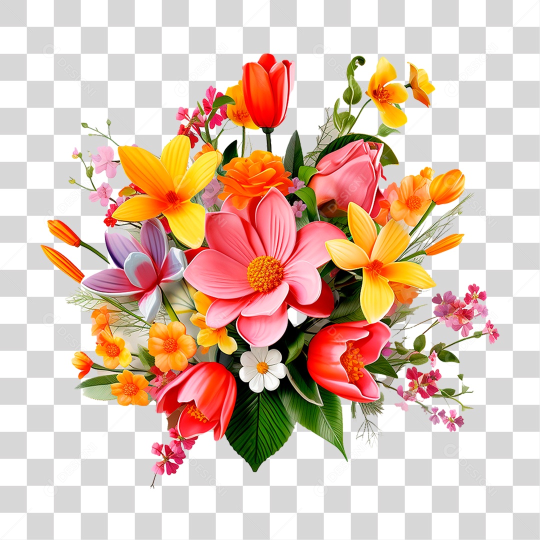 Flores Coloridas PNG Transparente