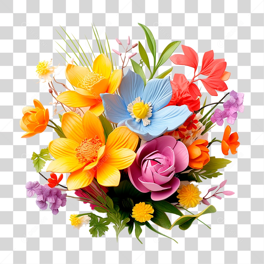 Flores Coloridas PNG Transparente