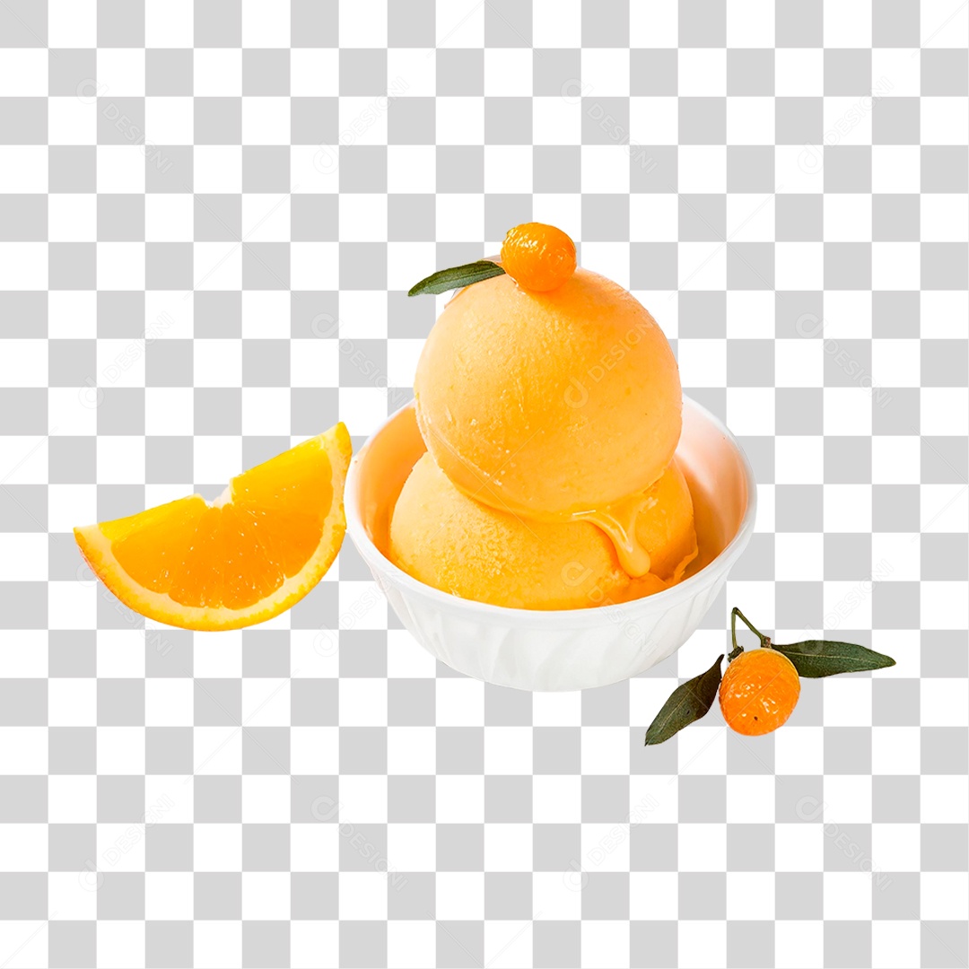 Sorvete de Laranja PNG Transparente