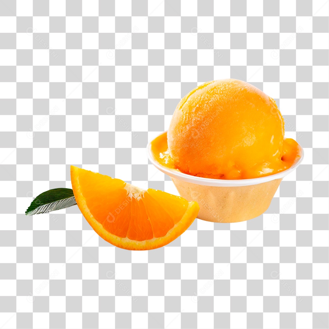 Sorvete de Laranja PNG Transparente