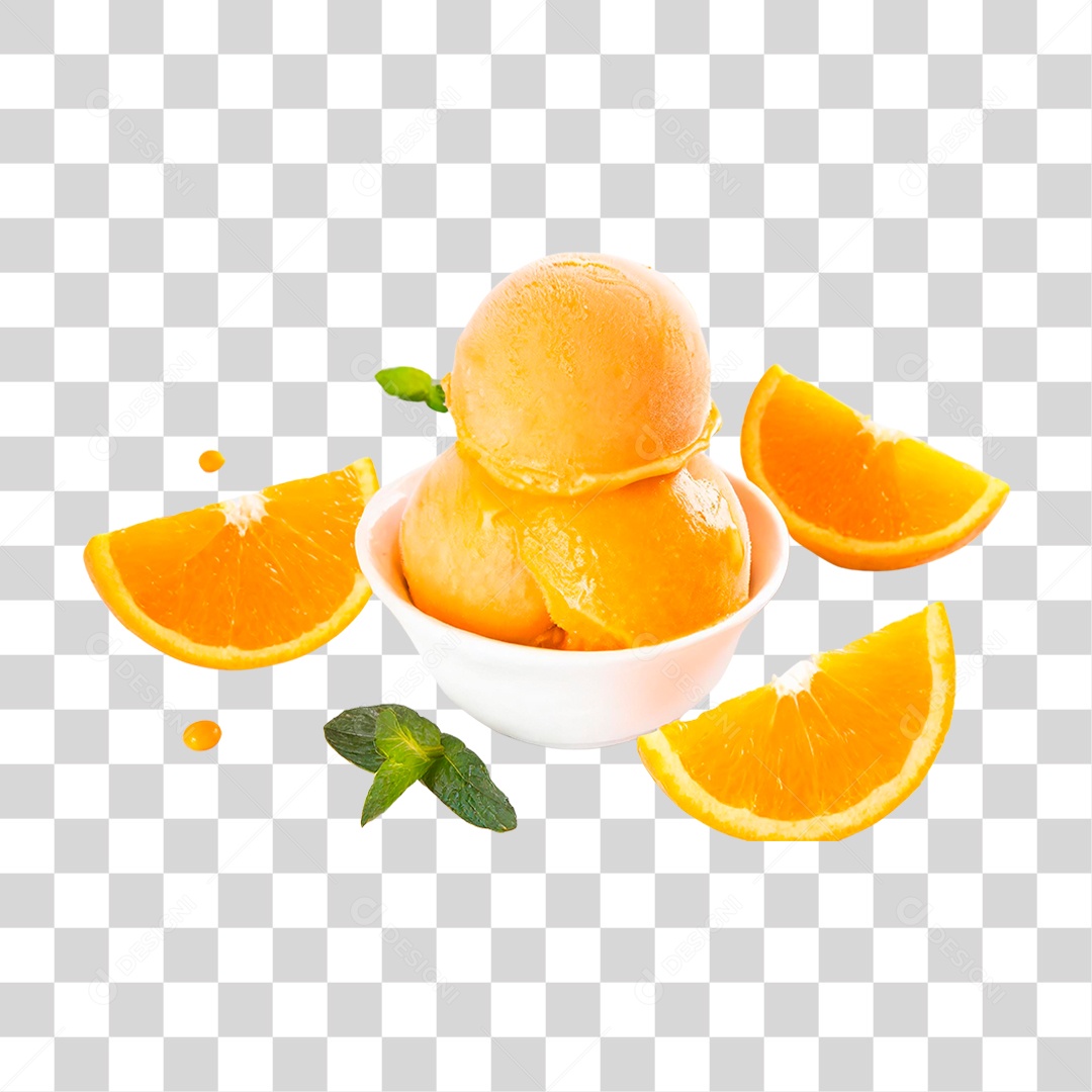 Sorvete de Laranja PNG Transparente