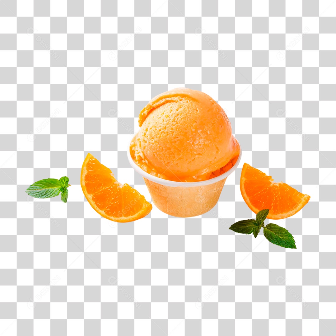 Sorvete de Laranja PNG Transparente
