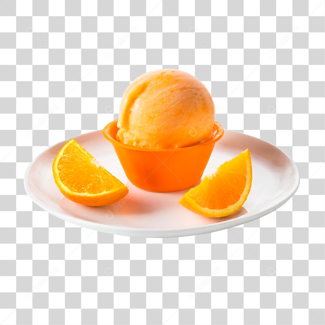 Sorvete de Laranja PNG Transparente