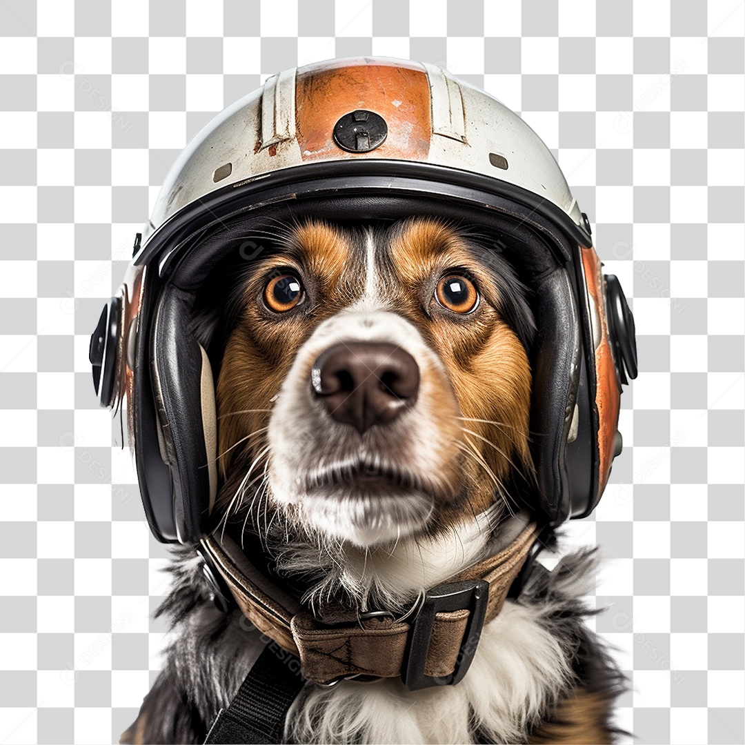 Cachorro Usando Capacete de Segurança PNG Transparente